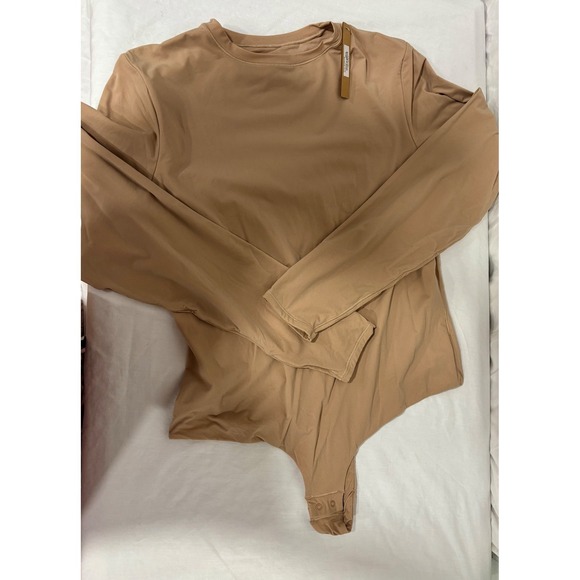 NWT Nordstrom Skims Essential Crew Neck Long Sleeve Bodysuit in Clay, Size 2X - Picture 3 of 4